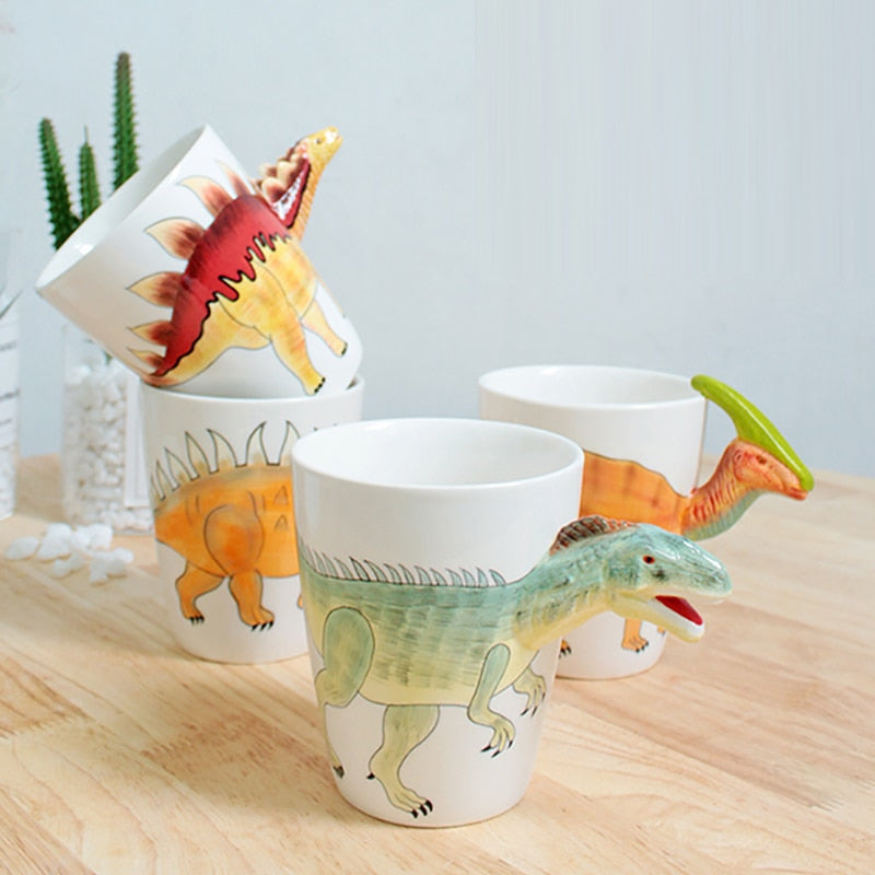 3D Dinosaur Ceramic Mug: Stereoscopic Animal Water & Coffee Cup - Home Decor